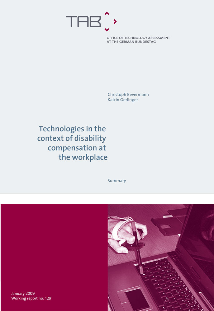 cover summary Technologies in the context of disability compensation at the workplace