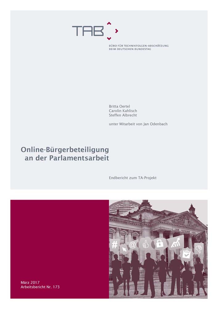Cover TAB-Arbeitsbericht Nr. 173: Online-Bürgerbeteiligung an der Parlamentsarbeit