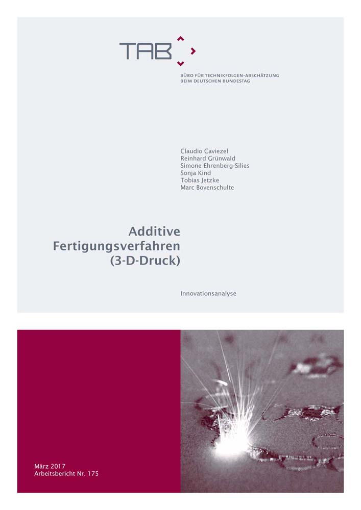 Cover TAB-Bericht 175 Additive Fertigungsverfahren (3-D-Druck)