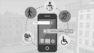 Handyapps mit Icons von Behinderungen