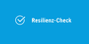 Resilienz-Check, Icon und Text (blau auf weiß)