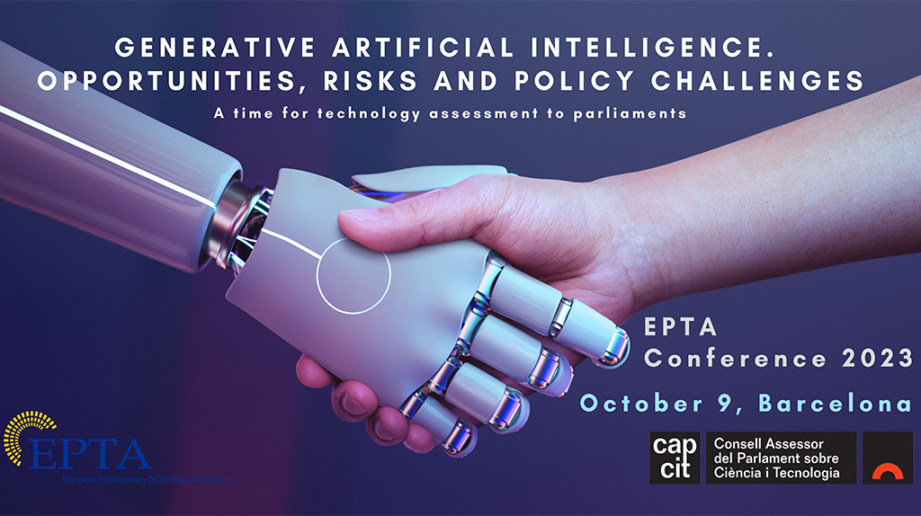 Plakat zur EPTA-Konferenz 2023: Generative artificial intelligence. Opportunities, Risks and policy challenges