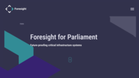 Screenshot microsite: Foresight for the Parliament.Future-proofing critical infrastructure systems